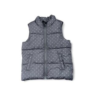 Old Navy Gray and White Polka Dot Vest